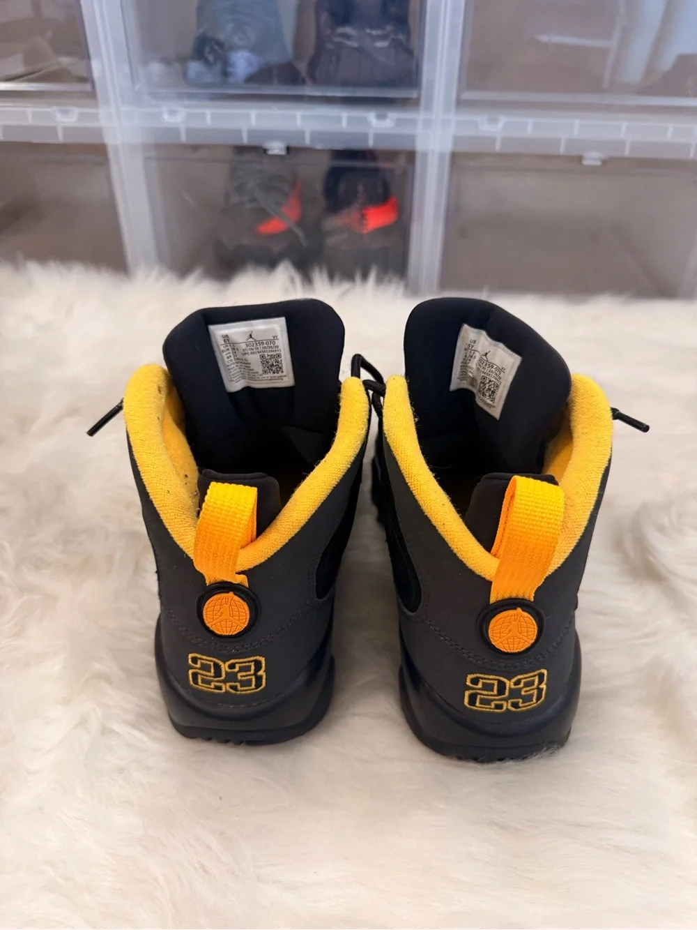 Jordan 9 Black and Yellow Sneakers
